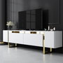 Hanah Home Mueble para TV Blanco y Dorado